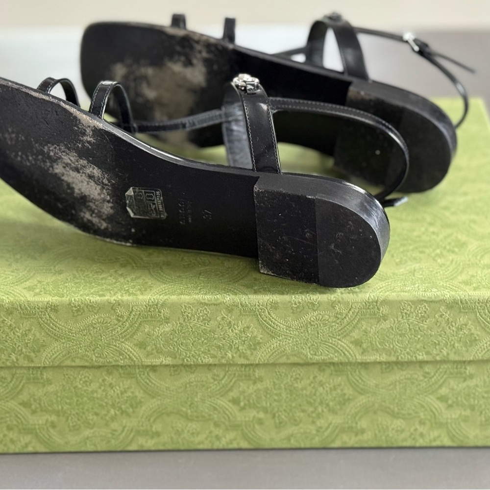 Authentic Like New Gucci Nero Women's Black Strappy Sandals - Picture 3 of 7